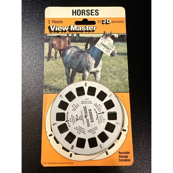Vintage 1977 View-Master Horses 3 Reel Set Sealed 21 3D Pics - Picture 1 of 6